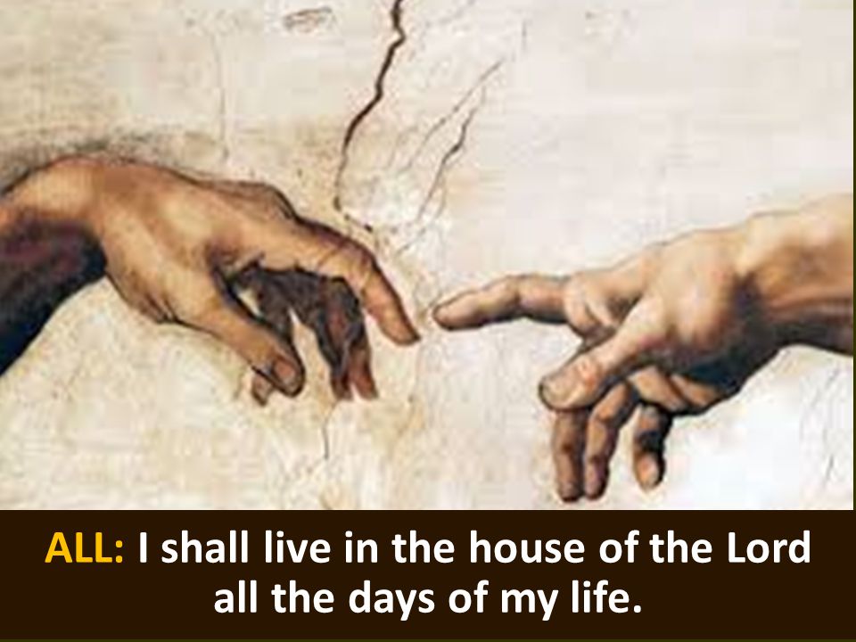 ALL: I shall live in the house of the Lord all the days of my life.