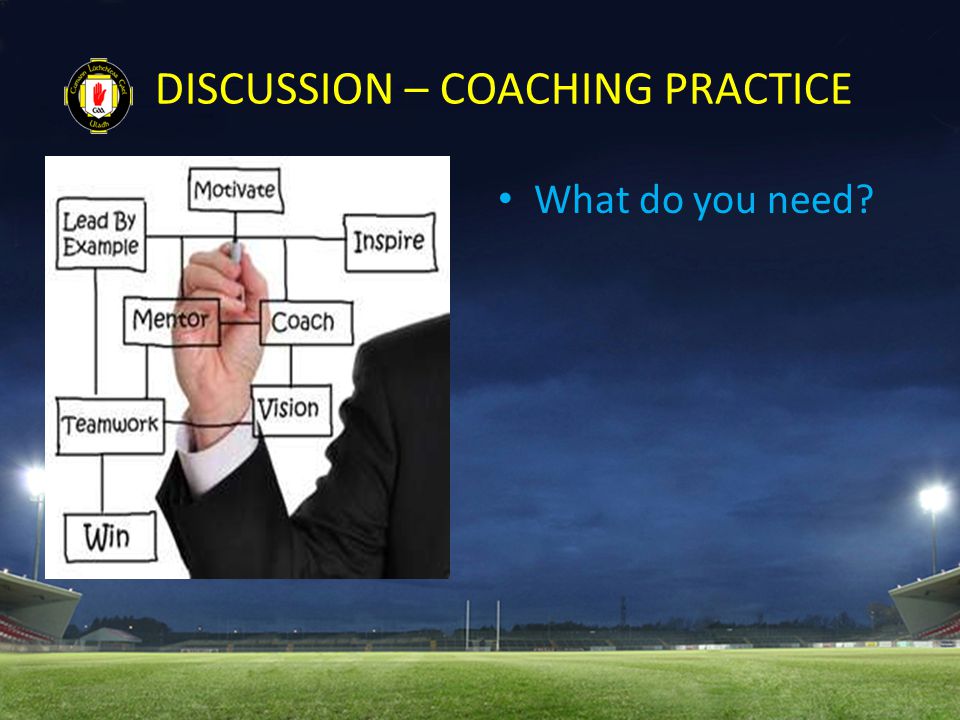 DISCUSSION – COACHING PRACTICE What do you need