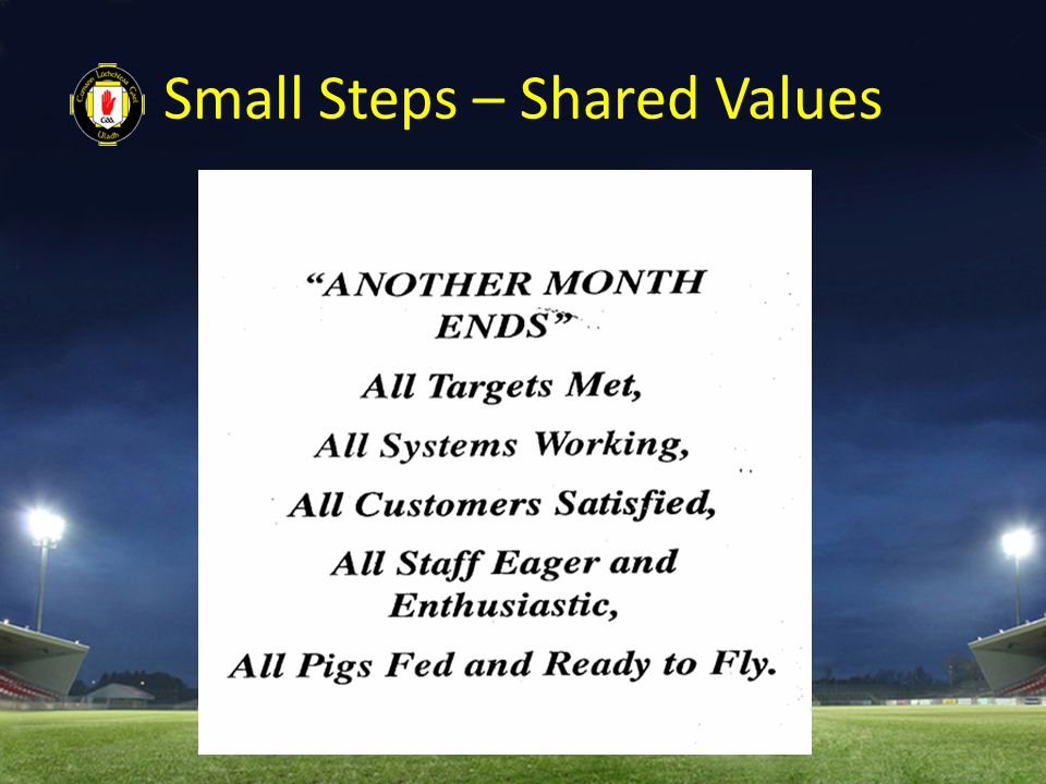 Small Steps – Shared Values