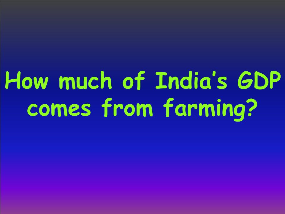 How much of India’s GDP comes from farming