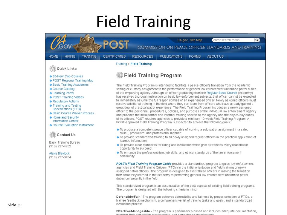 Field Training Slide 39