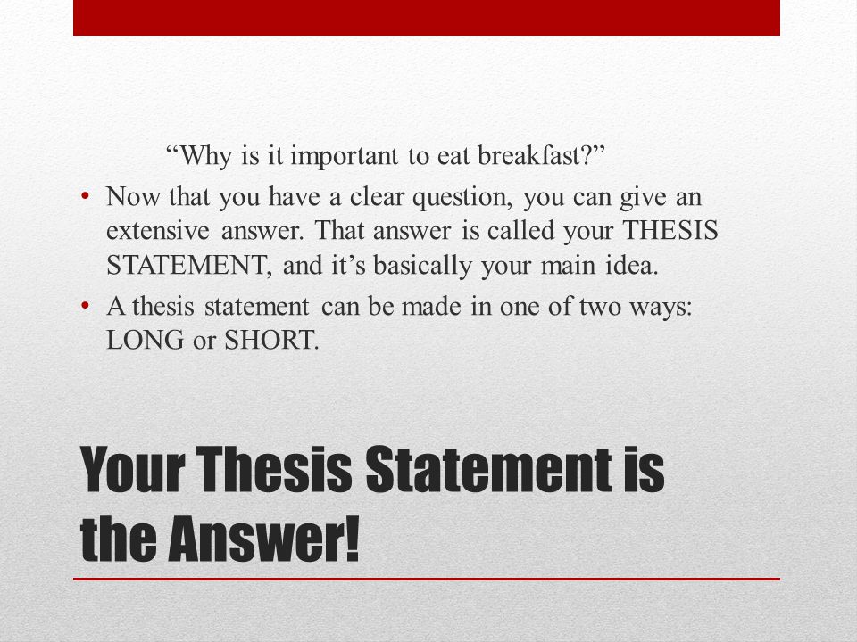 why is the thesis statement important why is the thesis statement important