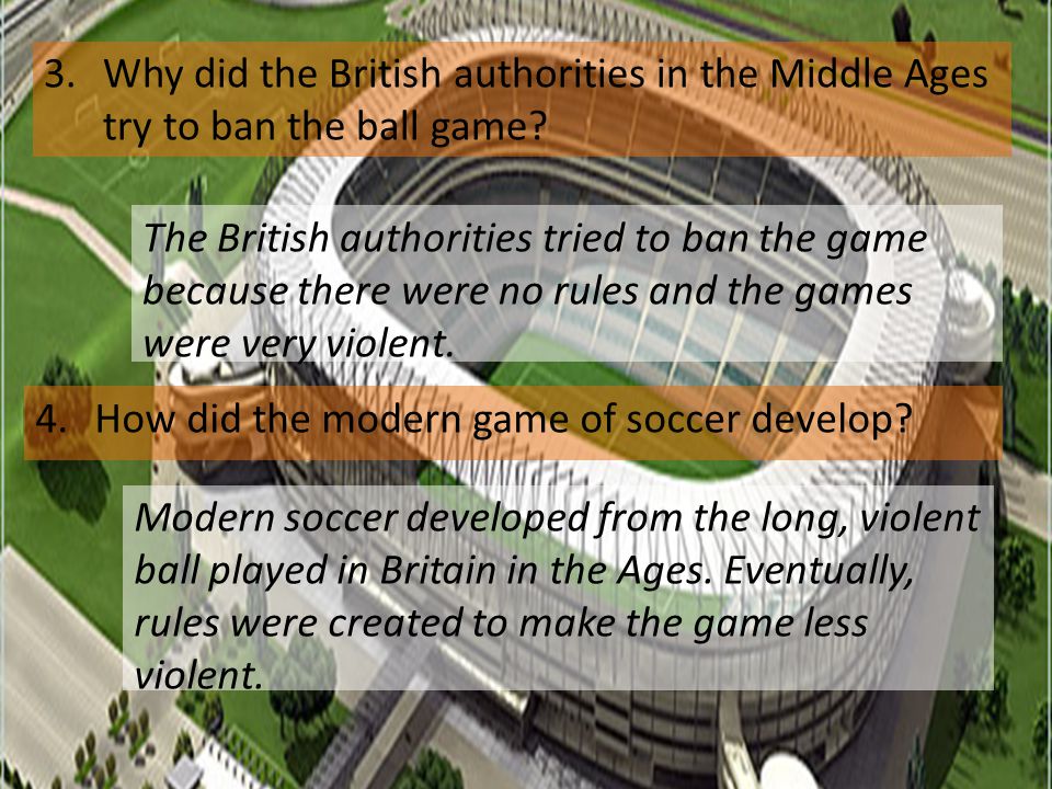 3.Why did the British authorities in the Middle Ages try to ban the ball game.