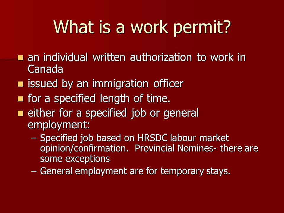 What is a work permit.