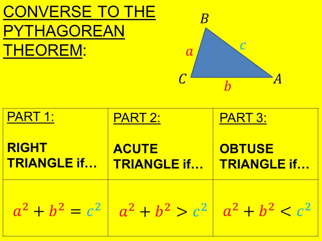 worksheet Converse Of The Pythagorean Theorem Worksheet today in practice solving missing sides using the part 2 acute triangle 3 obtuse converse to pythagorean theorem