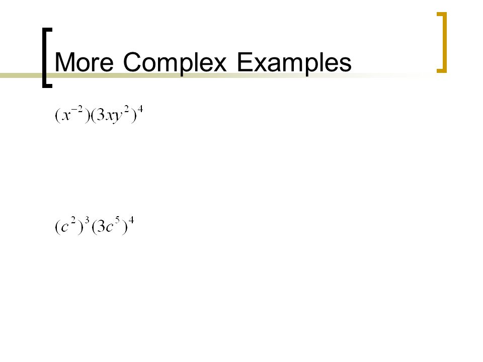 More Complex Examples