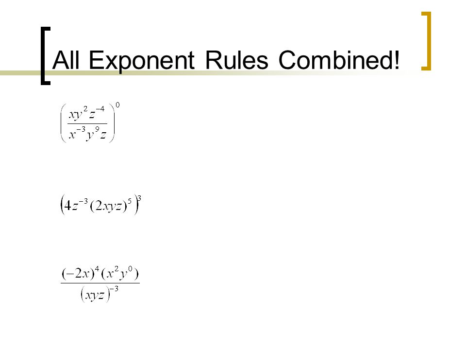 All Exponent Rules Combined!