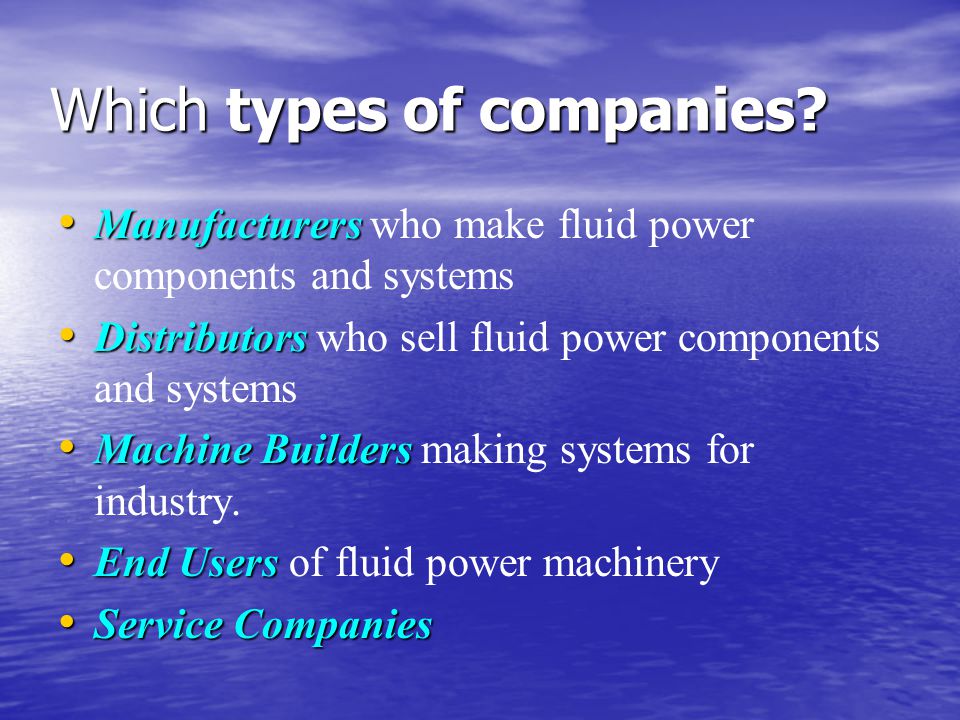 Which types of companies.