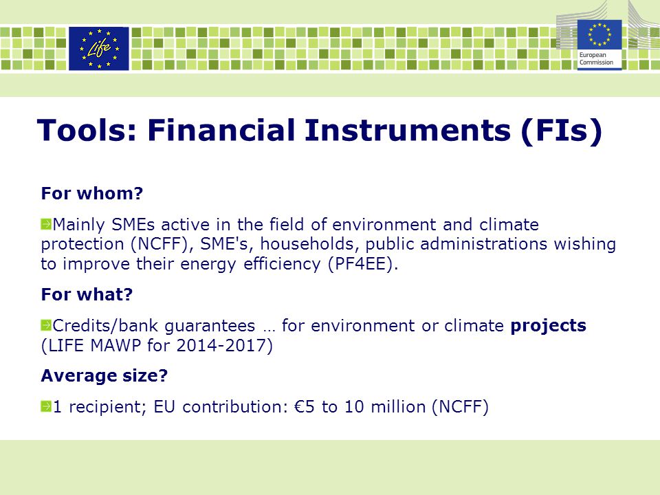 Tools: Financial Instruments (FIs) For whom.