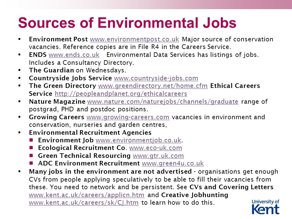 Sources of Environmental Jobs  Environment Post   Major source of conservation vacancies.