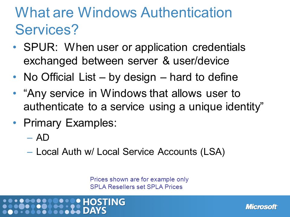 What are Windows Authentication Services.