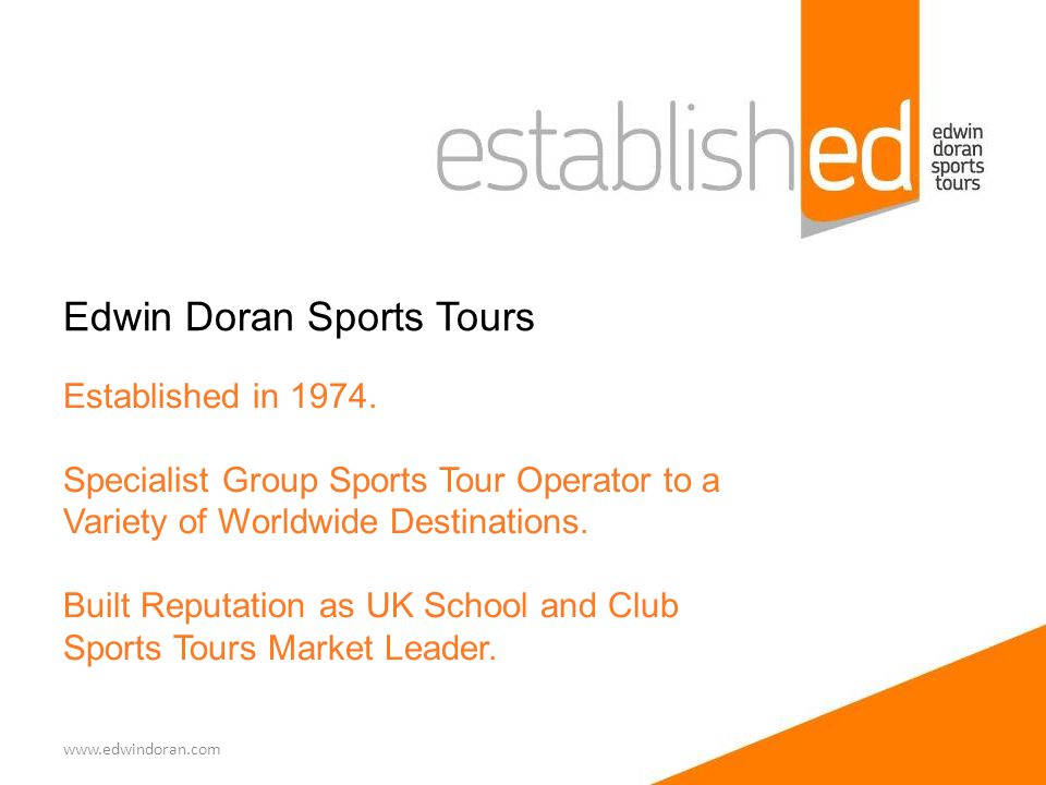 Edwin Doran Sports Tours Established in 1974.