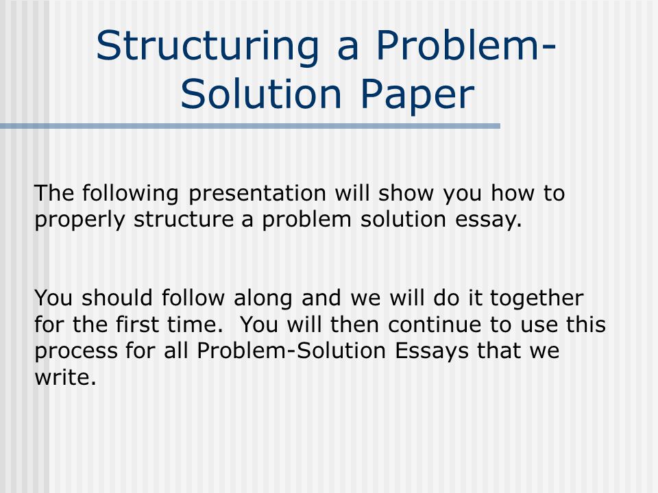 Stories for a problem solving essay