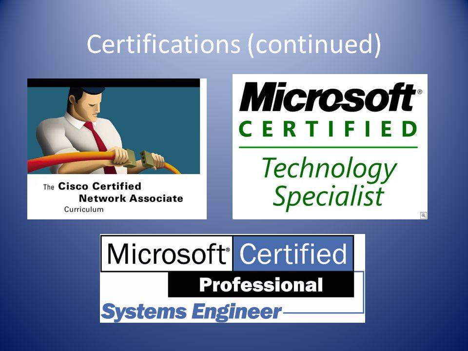 Certifications (continued)