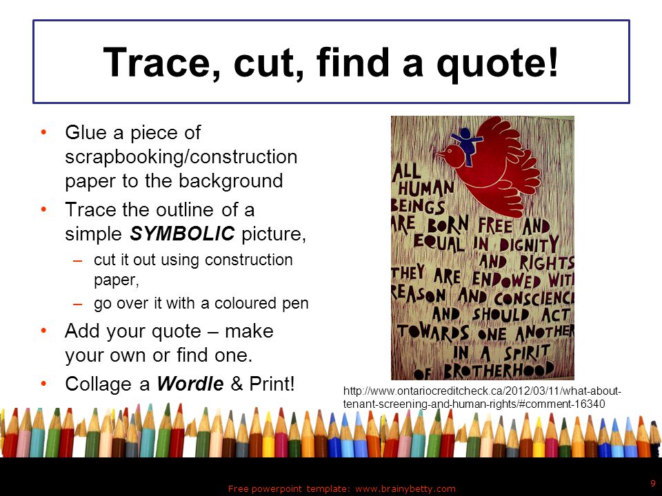 Trace, cut, find a quote.