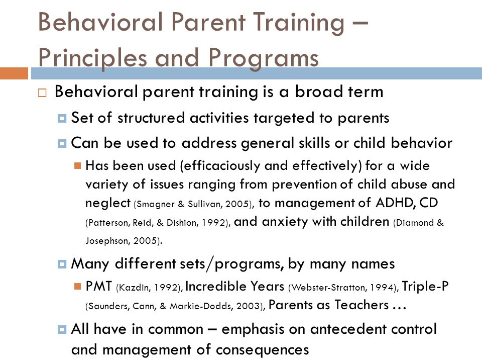 Parent Training Programs Adhd Medicine