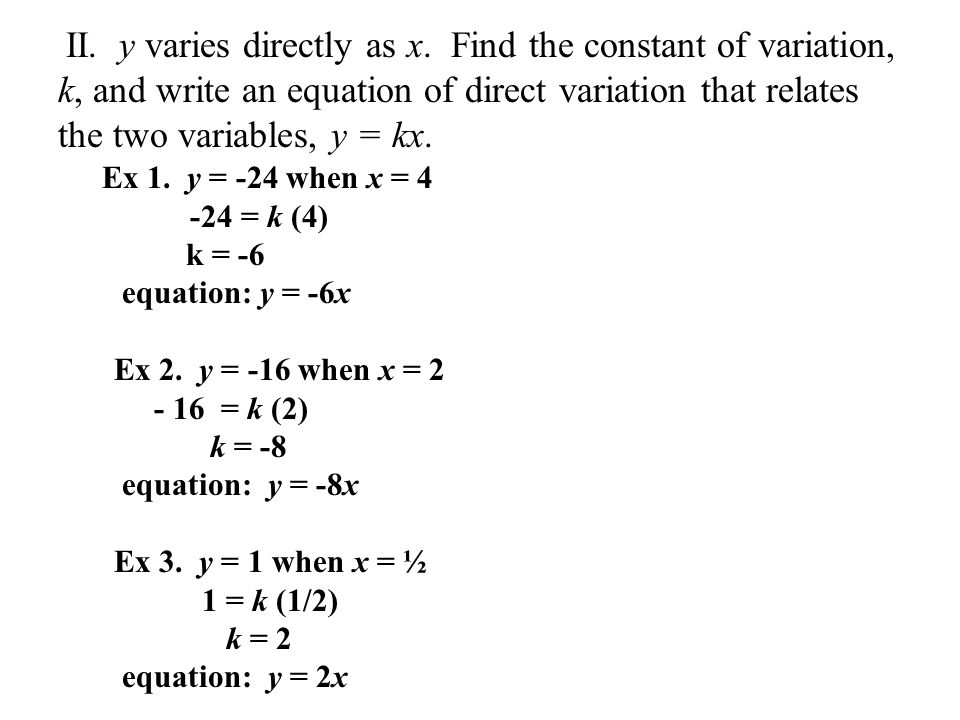 Constant Of Variation Equation Talkchannels Equation Direct Variation Talkchannels