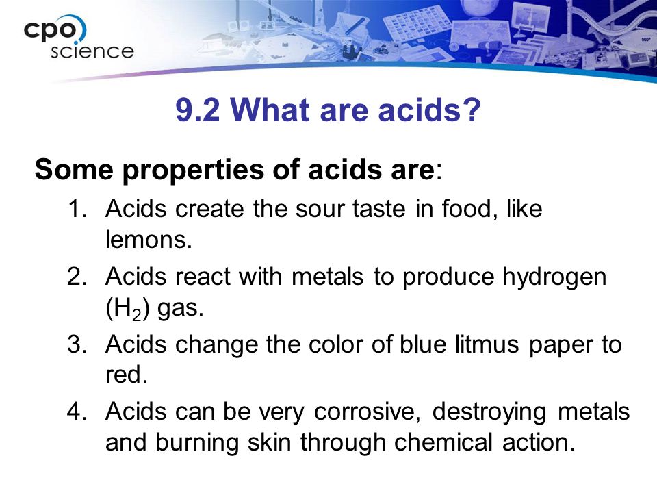 9.2 What are acids.