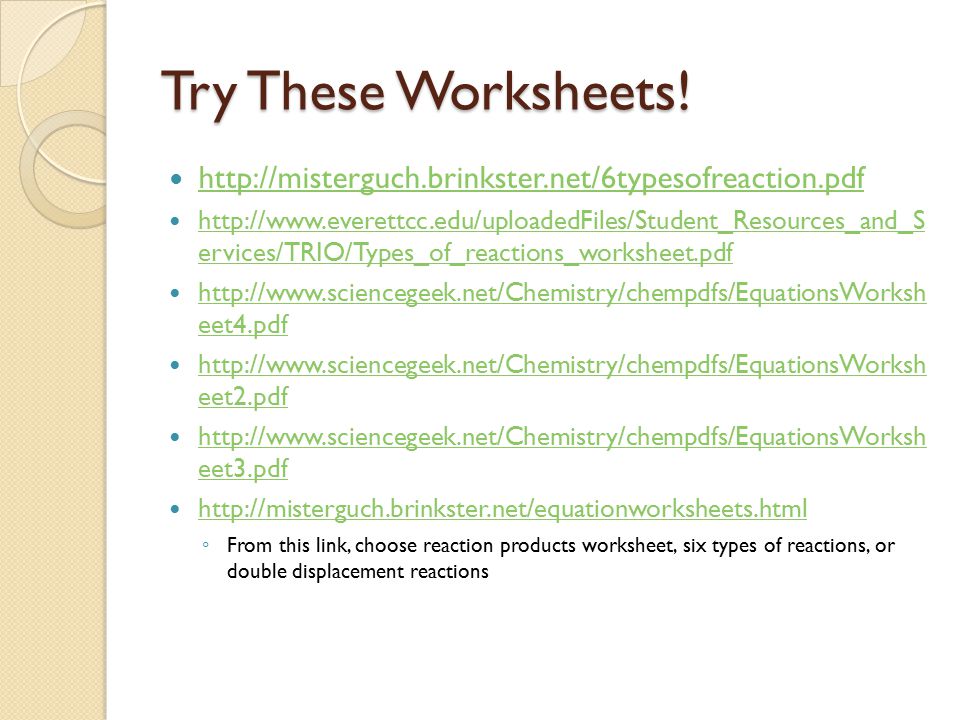 Types Of Reactions Worksheet Katinabags Com Experiment 5c Types Of Reactions Word Chemical Reaction Worksheet