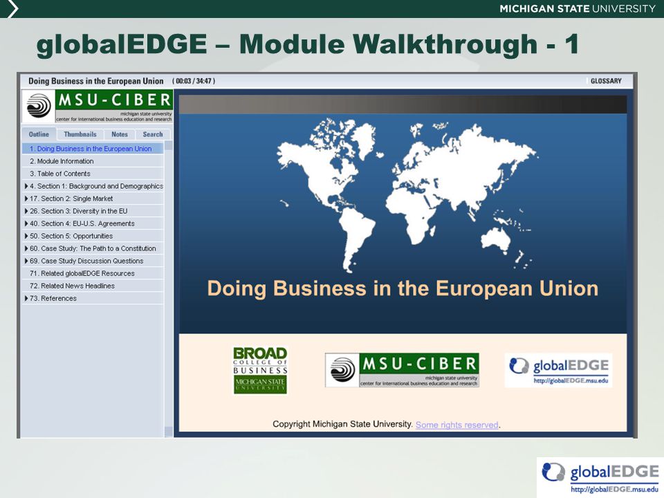 globalEDGE – Module Walkthrough - 1