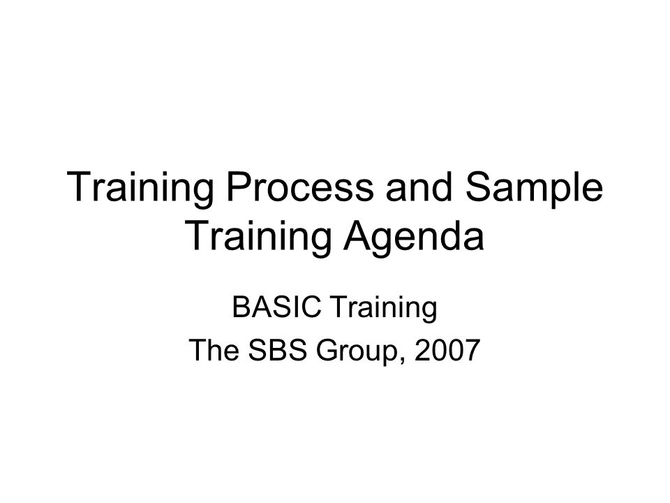 sample training agenda