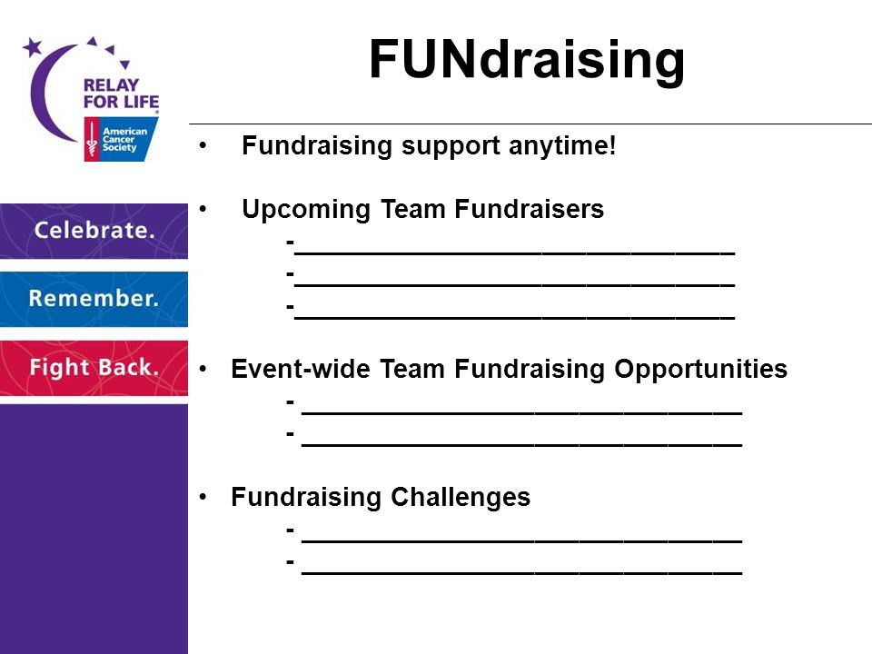 FUNdraising Fundraising support anytime.