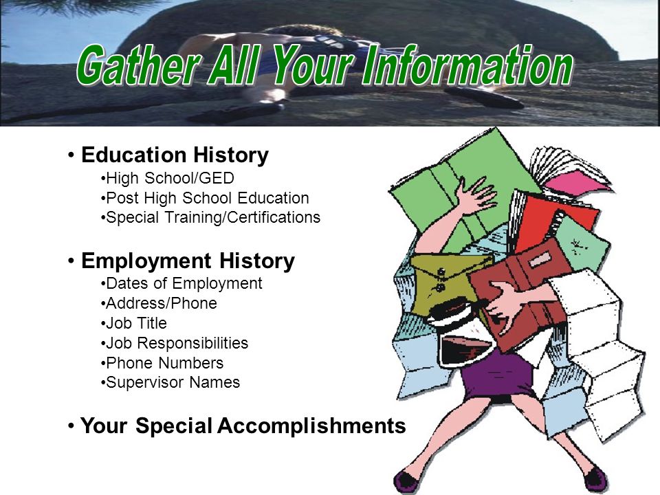 what to put under special training on job application
