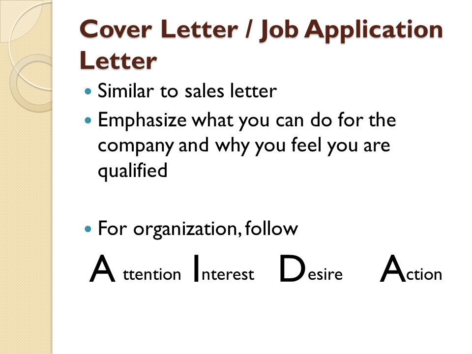 Cover letter job applying