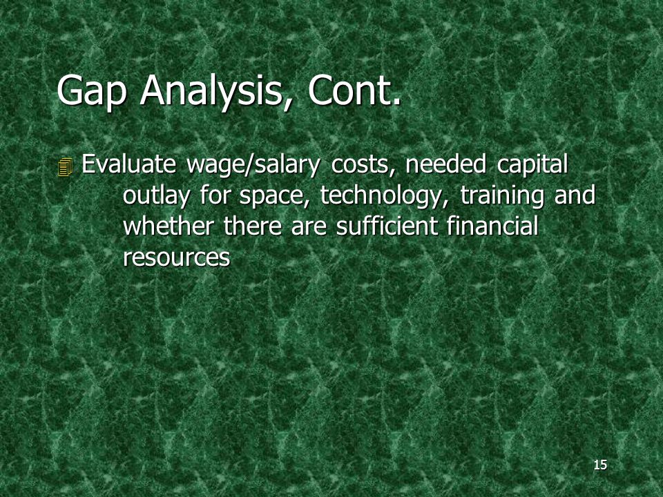 15 Gap Analysis, Cont.