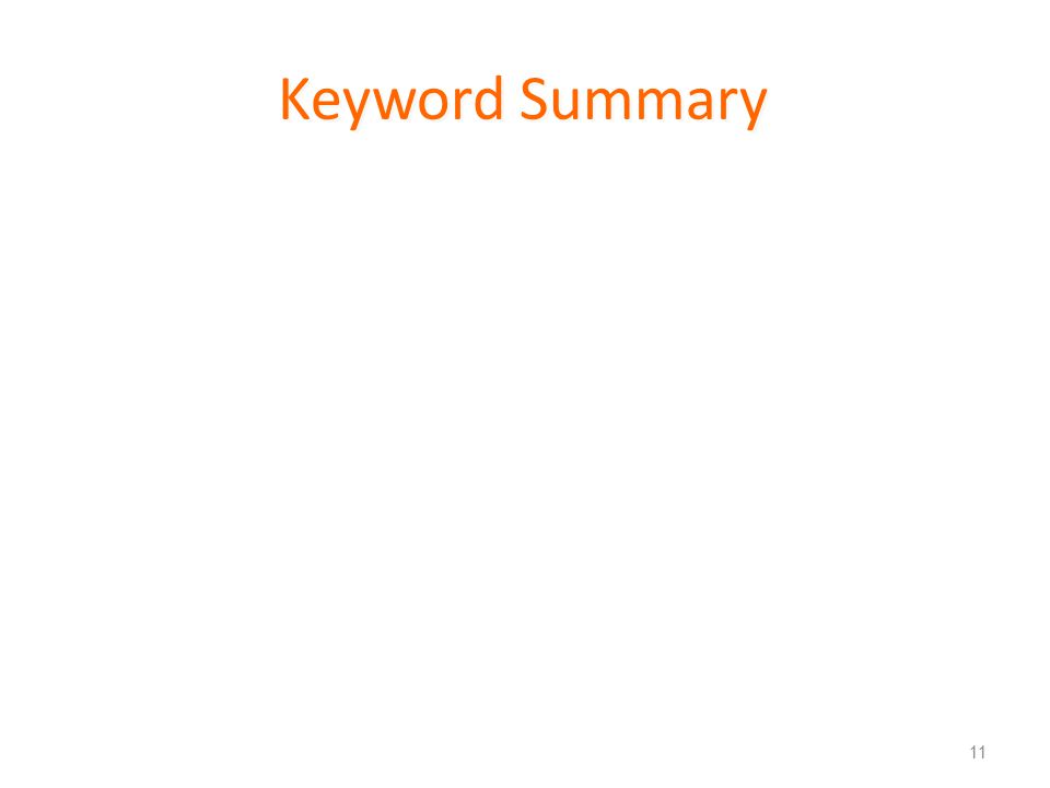 11 Keyword Summary