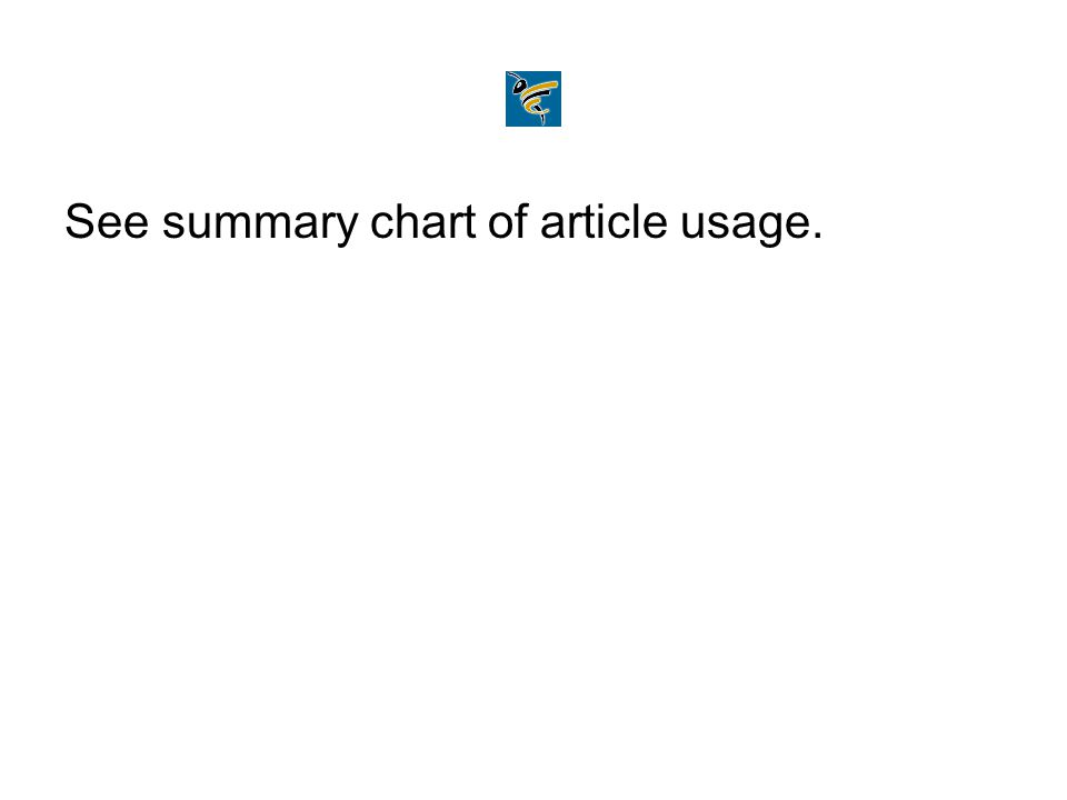 See summary chart of article usage.