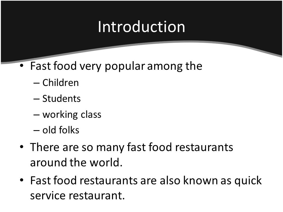 fast food restaurant essay