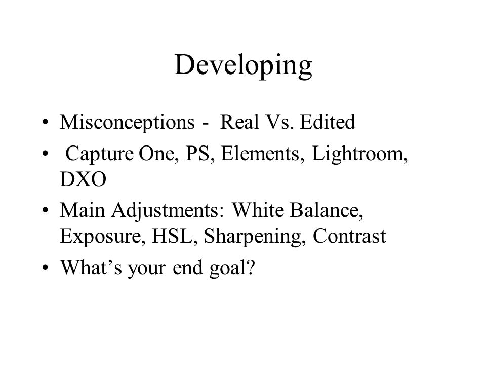Developing Misconceptions - Real Vs.