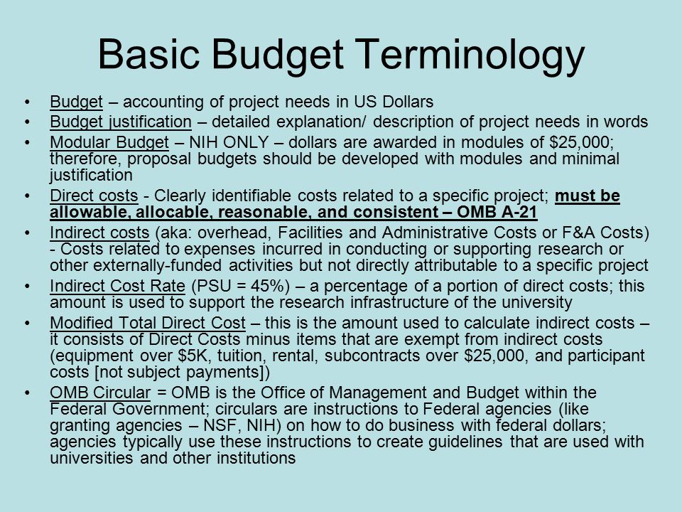 basic budgets