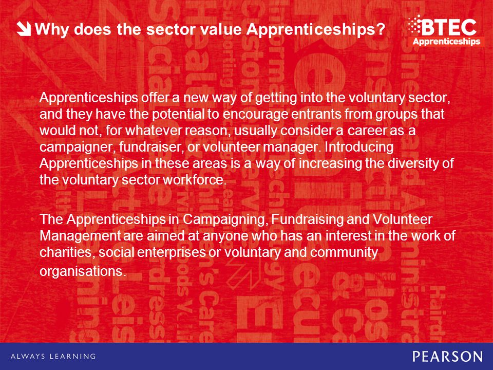 Why does the sector value Apprenticeships.