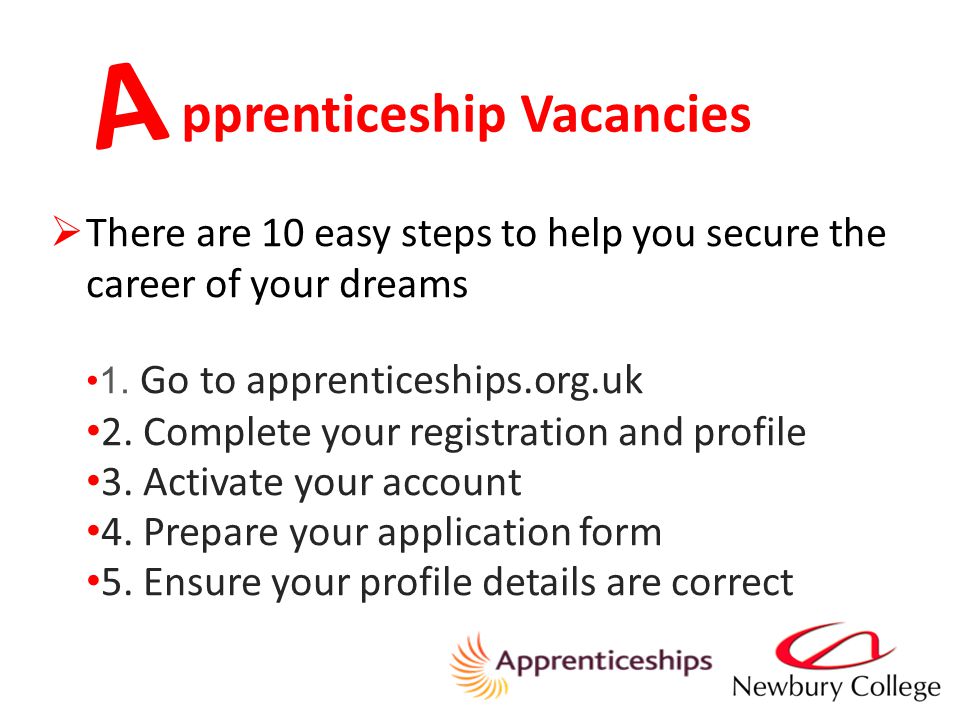 pprenticeship Vacancies A  There are 10 easy steps to help you secure the career of your dreams 1.