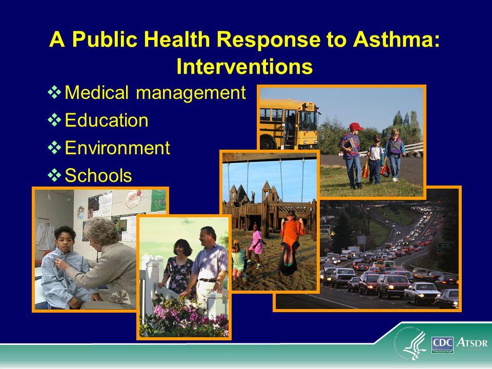 A Public Health Response to Asthma: Interventions  Medical management  Education  Environment  Schools