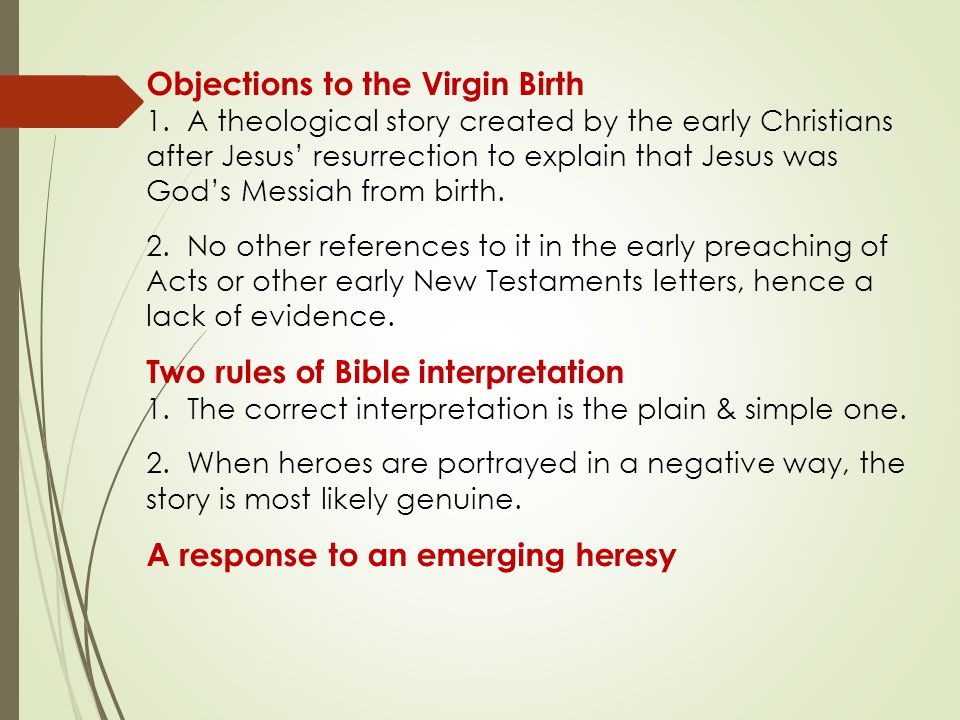 Objections to the Virgin Birth 1.