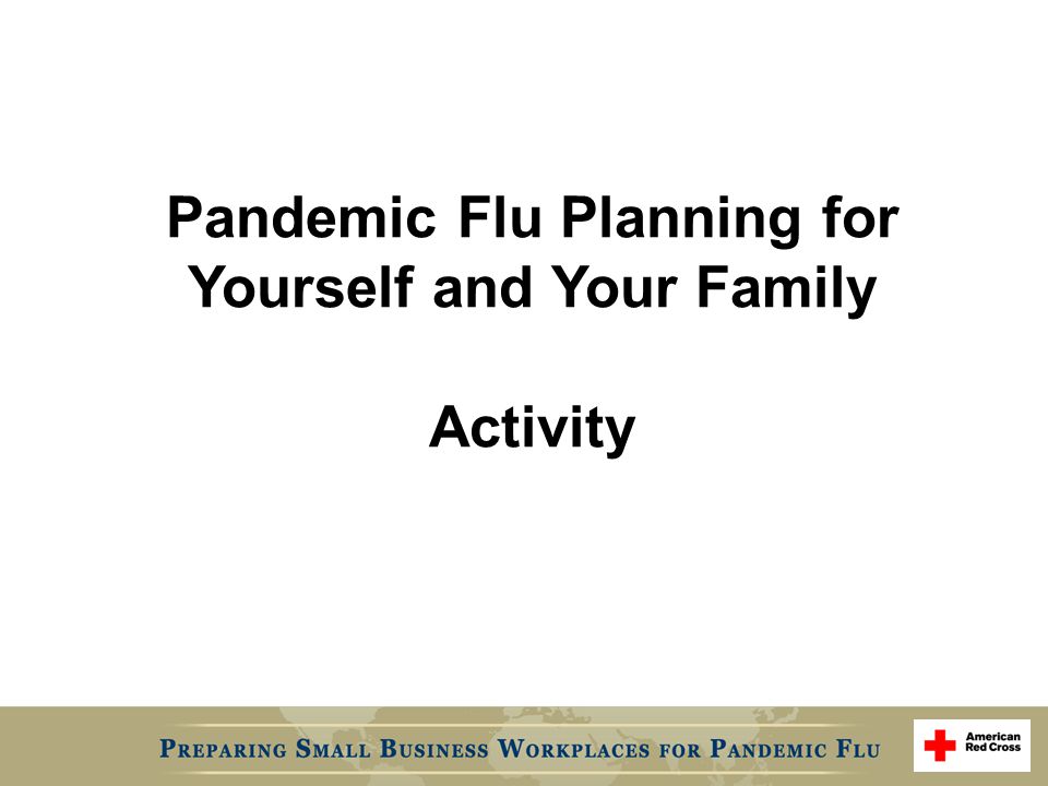 Pandemic Flu Planning for Yourself and Your Family Activity