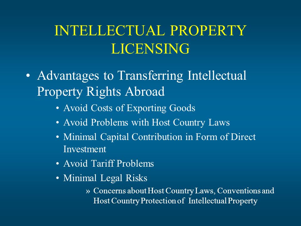 advantages of licensing Advantages and limitations when trading ipr in 2009 and 2010 the danish patent- and trademark office asked danish patent active businesses a number of questions on the advantages and limitations they experience when selling, buying and licensing patents. advantages of licensing Advantages and limitations when trading ipr in 2009 and 2010 the danish patent- and trademark office asked danish patent active businesses a number of questions on the advantages and limitations they experience when selling, buying and licensing patents.