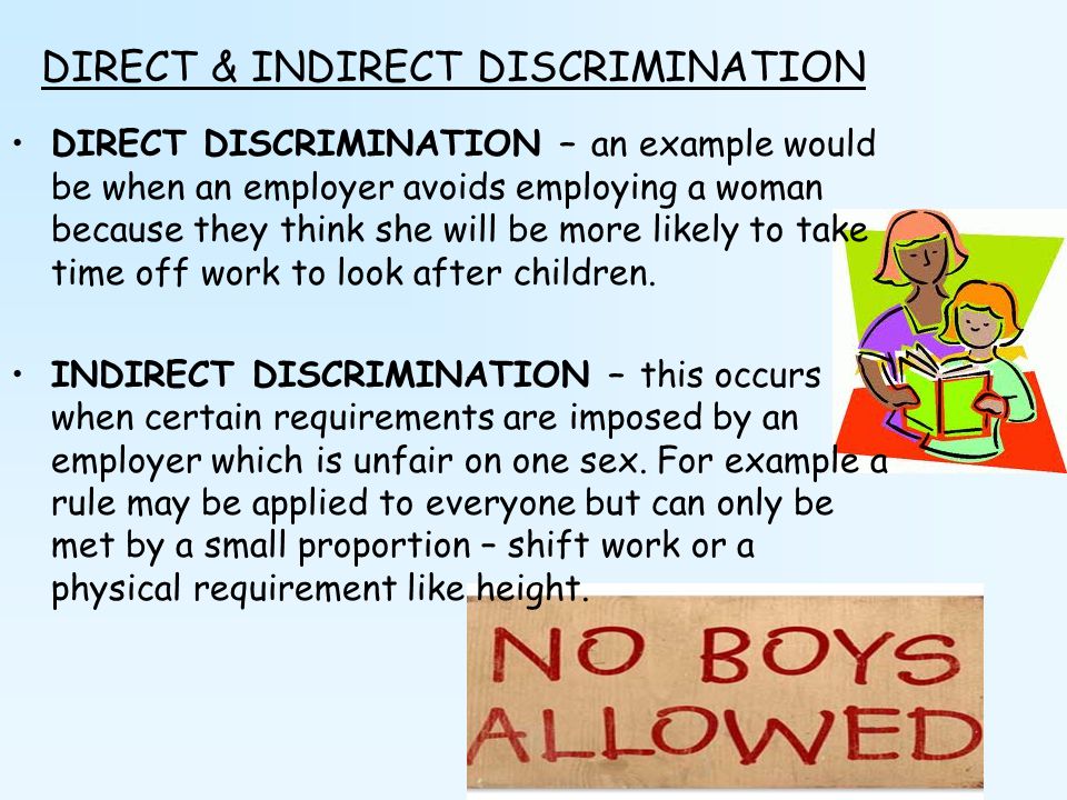 discrimination at work examples