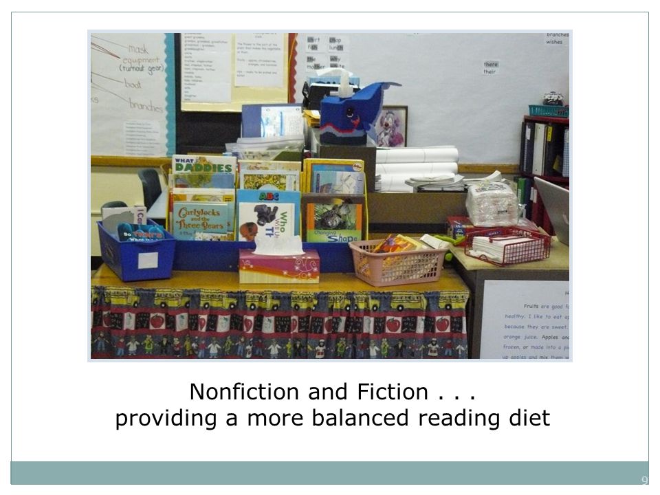 9 Nonfiction and Fiction... providing a more balanced reading diet
