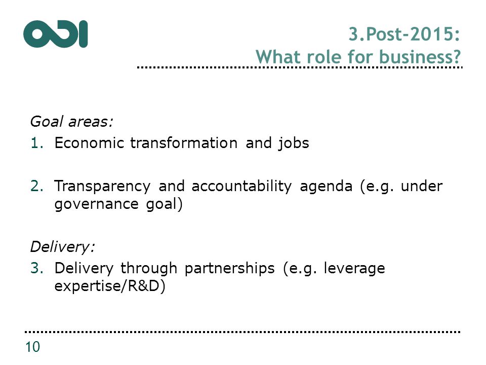 3.Post-2015: What role for business.