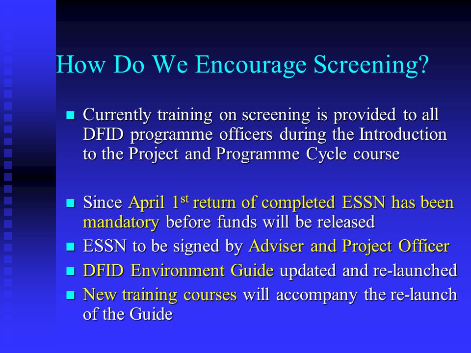 How Do We Encourage Screening.
