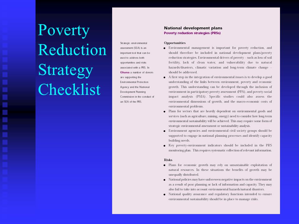 Poverty Reduction Strategy Checklist