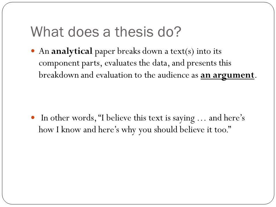 How To Create A Good Thesis Statement