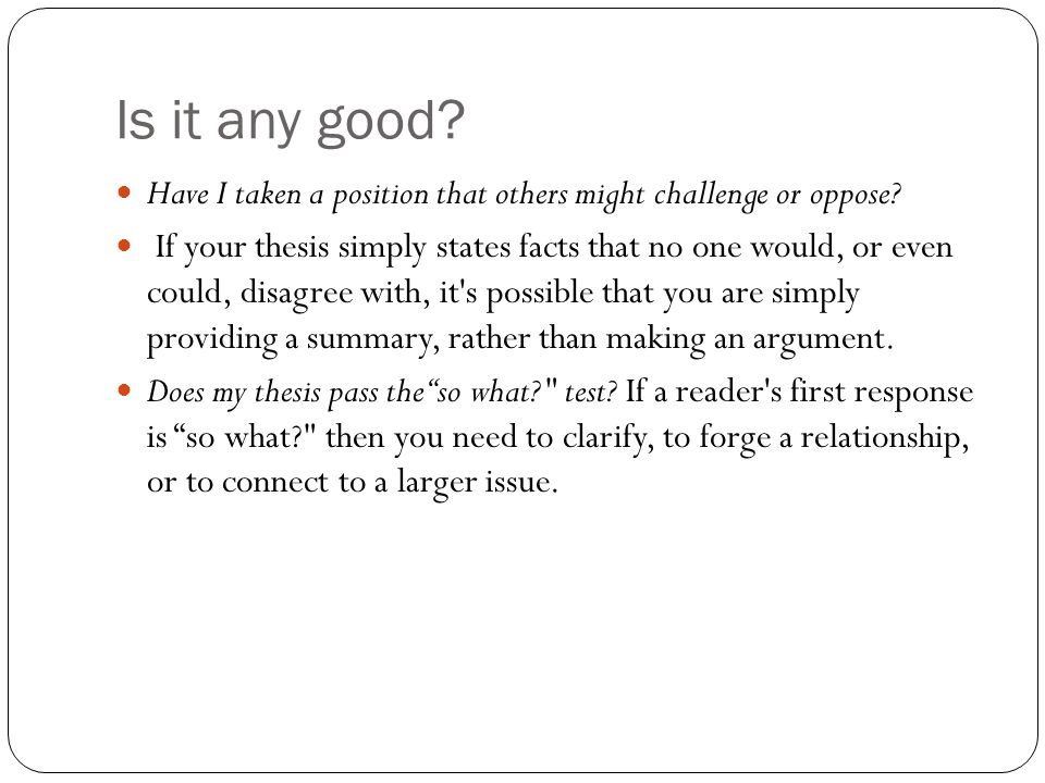 A Good Thesis Statement For A Research Paper