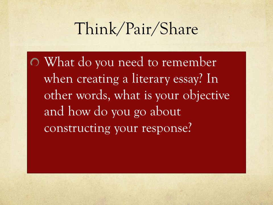 Writing A Literature Essay