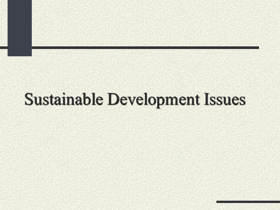 Sustainable Development Issues
