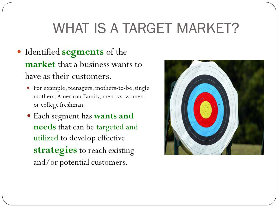 WHAT IS A TARGET MARKET.